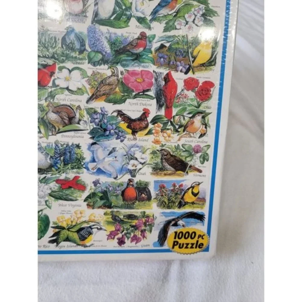 NEW White Mountain Puzzles State Birds and Flowers - 1000 Piece‎ Jigsaw Puzzle